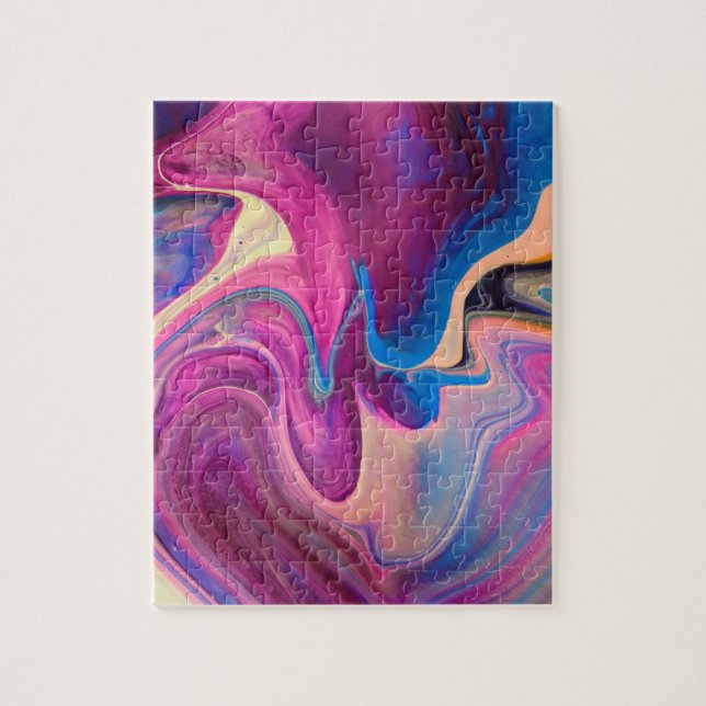 Lila und blaue Acrylmalerei (Vertikal)