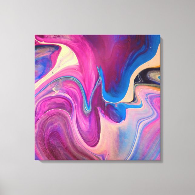 Lila und blaue Acrylmalerei Leinwanddruck (Vorderseite)