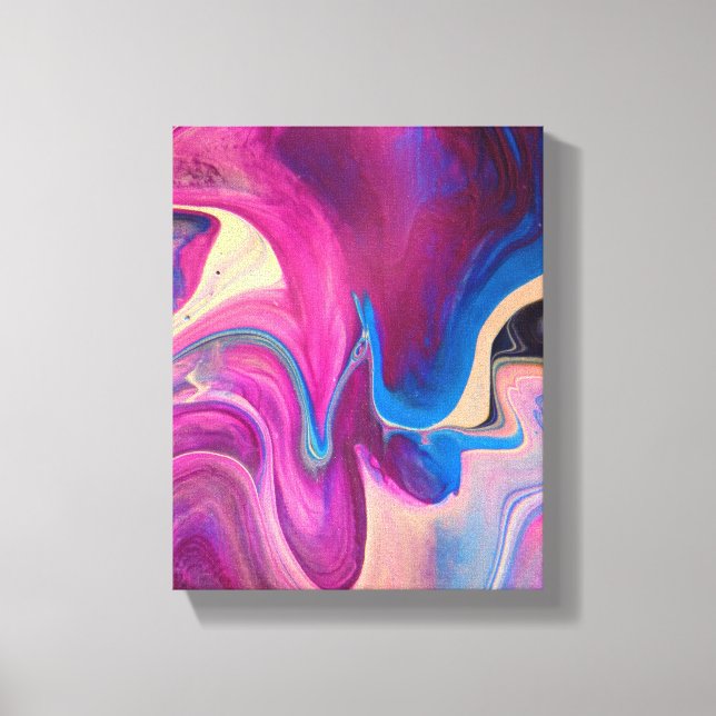 Lila und blaue Acrylmalerei Leinwanddruck (Vorderseite)