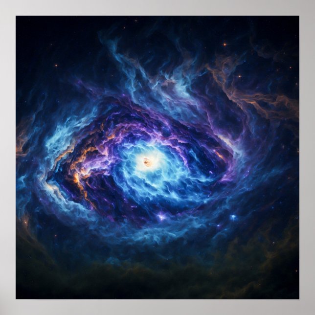 Lila und blaue Augenwolken Poster (Vorne)