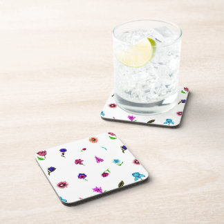 Lila und blaue Blume Print, moderne Blumendrucke Getränkeuntersetzer