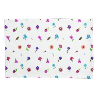 Lila und blaue Blume Print, moderne Blumendrucke Kissenbezug