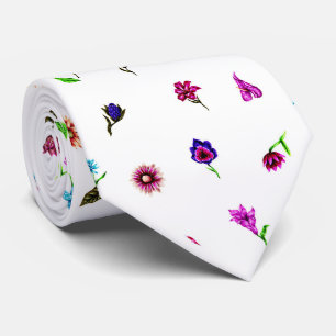Lila und blaue Blume Print, moderne Blumendrucke Krawatte