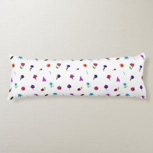 Lila und blaue Blume Print, moderne Blumendrucke Seitenschläferkissen