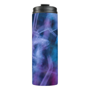 Lila und blaue Blume Thermosbecher