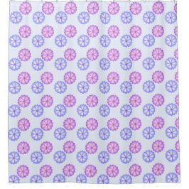 Lila und blaue Blumen Duschvorhang