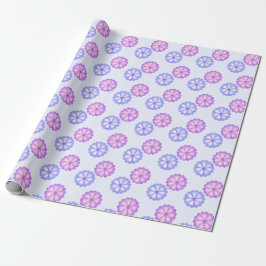 Lila und blaue Blumen Geschenkpapier