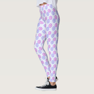 Lila und blaue Blumen Leggings