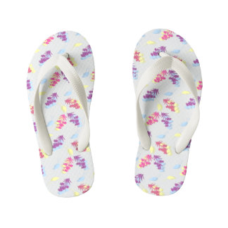 Lila und blaue Blumen Nahtloses Muster - elegant Kinderbadesandalen