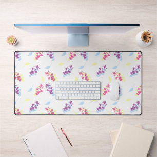 Lila und blaue Blumen Nahtloses Muster - elegant Schreibtischunterlage