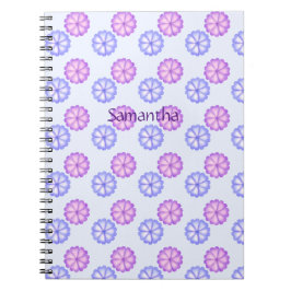 Lila und blaue Blumen Notizblock