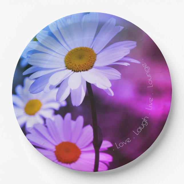 Lila und blaue Blumen Pappteller (Vorderseite)