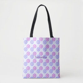 Lila und blaue Blumen Tasche