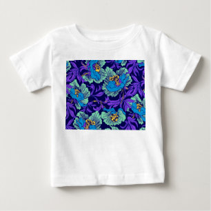 Lila und blaue Blumen William Morris Baby T-shirt