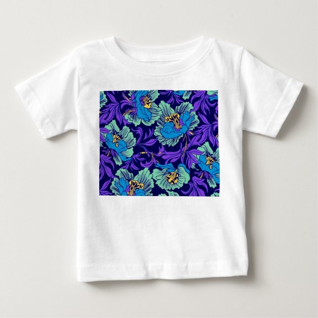 Lila und blaue Blumen William Morris Baby T-shirt (Vorderseite)