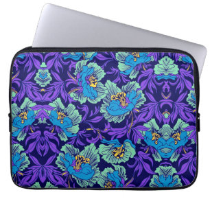 Lila und blaue Blumen William Morris Laptopschutzhülle
