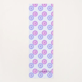 Lila und blaue Blumen Yogamatte
