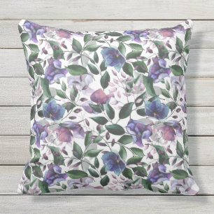 Lila und blaue Coole Farbtöne Blumenkissen im Frei Kissen