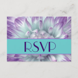 Lila und blaue Dahlia Petals UAWG Wedding RSVP Karte