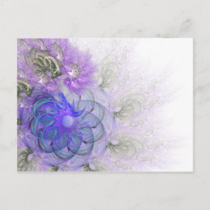Lila und blaue filigrane abstrakte Blumengestaltun Postkarte