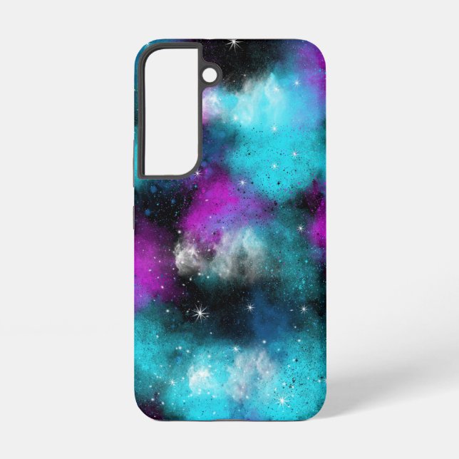 Lila und blaue Galaxie Samsung Galaxy Hülle (Rückseite)