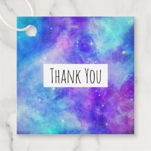 Lila und blaue Galaxie Space Abstrakt Danke Geschenkanhänger