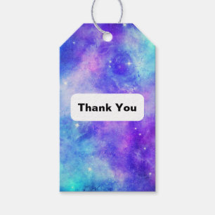 Lila und blaue Galaxie Space Abstrakt Danke Geschenkanhänger
