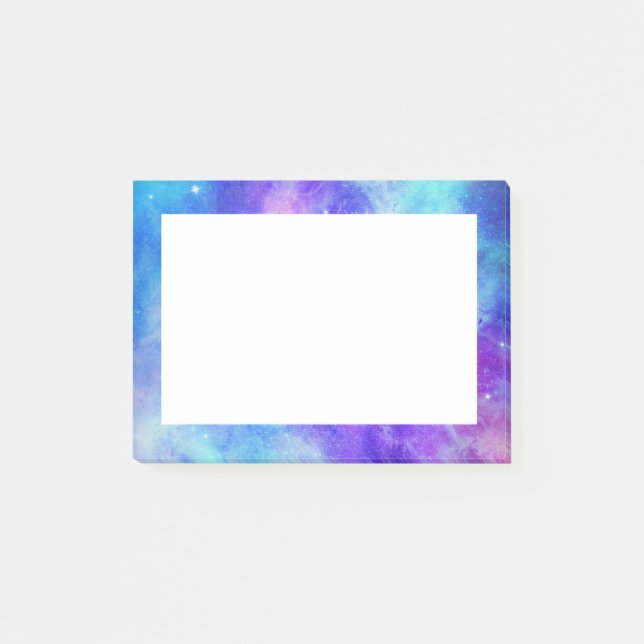 Lila und blaue Galaxie Weltraum Abstrakt Post-it Klebezettel (Vorderseite)