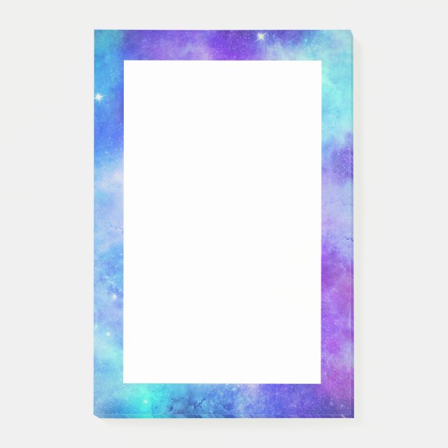Lila und blaue Galaxie Weltraum Abstrakt Post-it Klebezettel (Vorderseite)