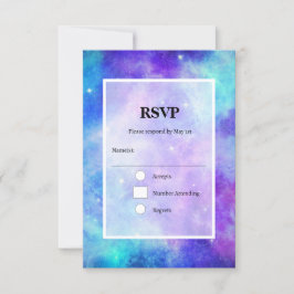 Lila und blaue Galaxie Weltraum Abstrakt RSVP Karte