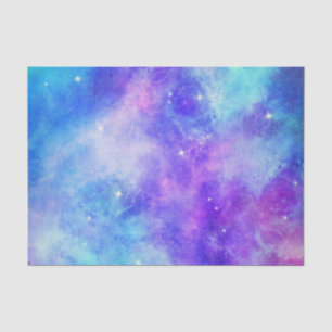 Lila und blaue Galaxie Weltraum Abstrakt Seidenpapier
