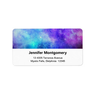 Lila und blaue Galaxy Space Abstrakte Adresse Adressaufkleber