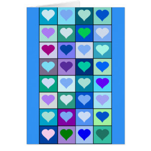 Lila und blaue Herz-Quadrate