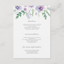 Lila und blaue Hochzeitdetails - Informationen