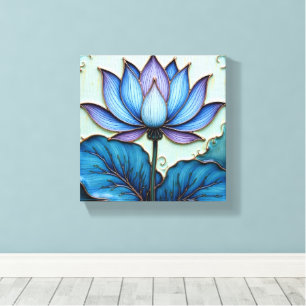 Lila und blaue Lotusblume Leinwanddruck