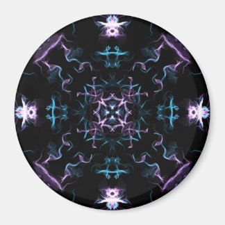 Lila und blaue Mandala-Blume Magnet