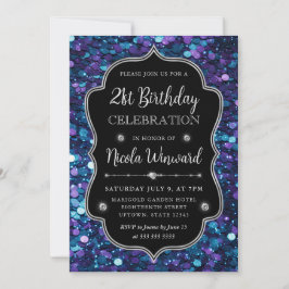 Lila und blaue Mermaid-Sequenzen Einladung