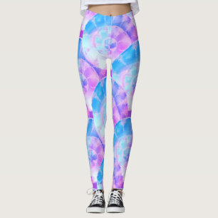 Lila und blaue Muscheln Gemustert Leggings