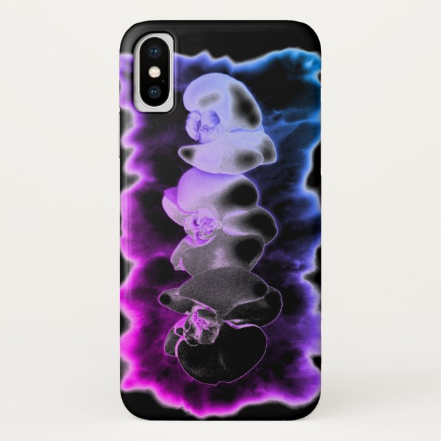 Lila und blaue Orchideen Case-Mate iPhone Hülle (Rückseite)