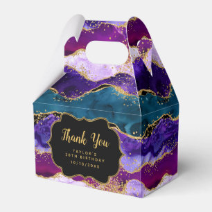 Lila und blaue Pfaue Agate Birthday Vielen Dank Geschenkschachtel
