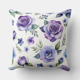 Lila und blaue Rose Kissen
