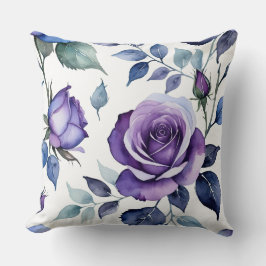Lila und blaue Rose Kissen