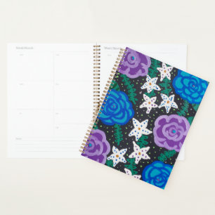 Lila und blaue Rose Planer