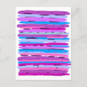 Lila und blaue Streifen Art Postkarte