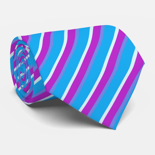Lila und blaue Streifen Krawatte (Gerollt)