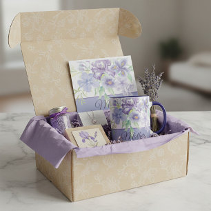 Lila und blaue Wasserfarben-Iris individuell anpas Tasse