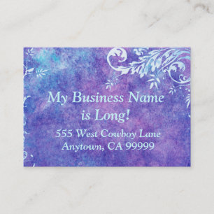 Lila und blaue Watercolorgeschäftskarte Visitenkarte