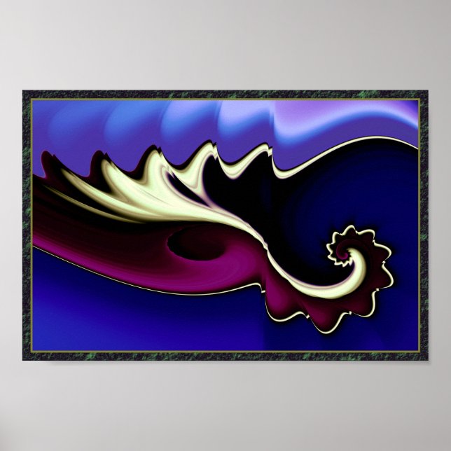 Lila und blaue Waves Poster (Vorne)