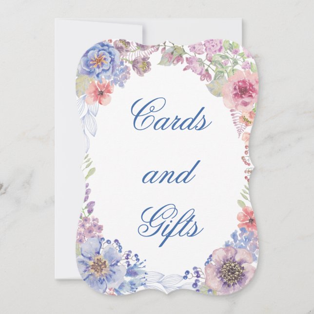 Lila und blaue Wildblumen Karte & Geschenke Unters (Vorderseite)