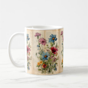 Lila und blaue Wildblumen-Tasse Kaffeetasse